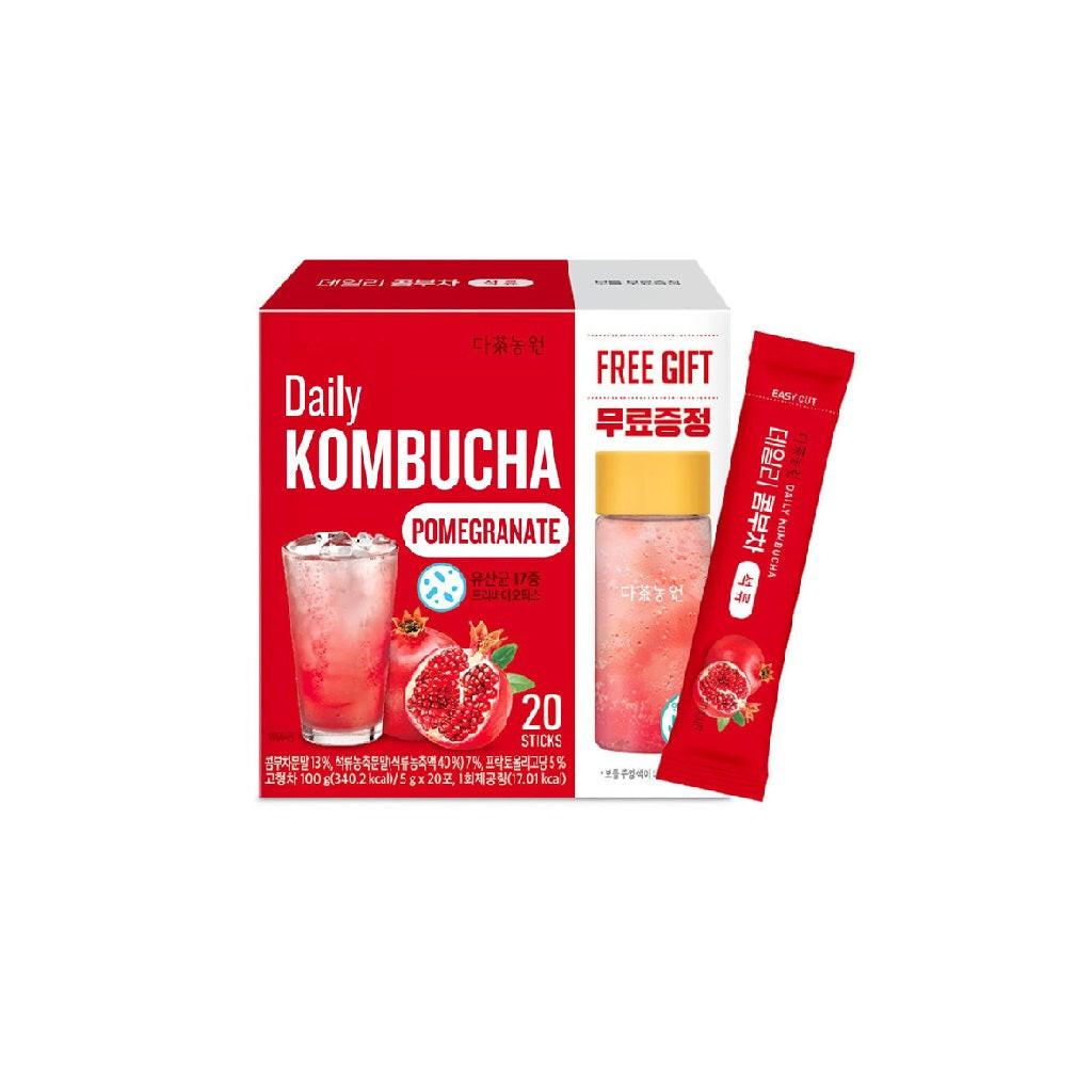 Daily Kombucha Pomegranate 20 Packs w/ Free Bottle.