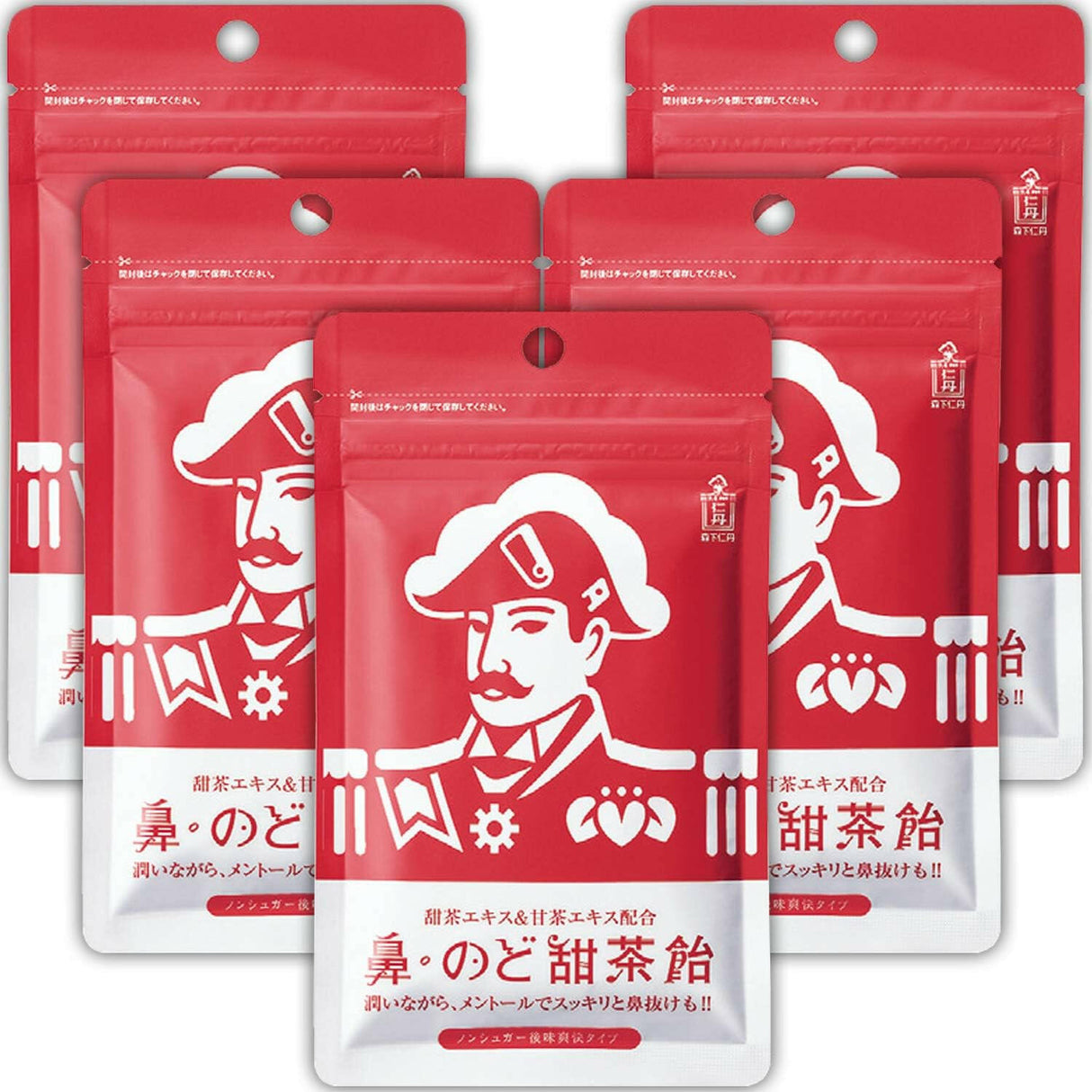 森下仁丹 鼻/喉甜茶糖獨立包裝【潤喉糖1袋217g日中提取物、甜茶提取物、甜茶提取物、生薑提取物】.