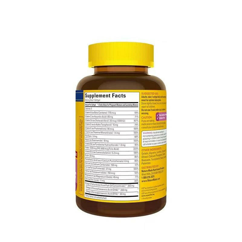 Nature Made NatureMade 新版 - 萊萃美 孕婦綜合維生素+DHA 150粒液態軟膠囊(孕婦/孕期復合維他命).