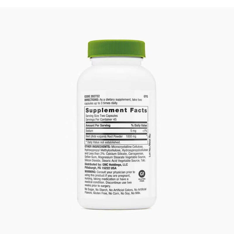 美國GNC BEET ROOT甜菜根粉膠囊90片.