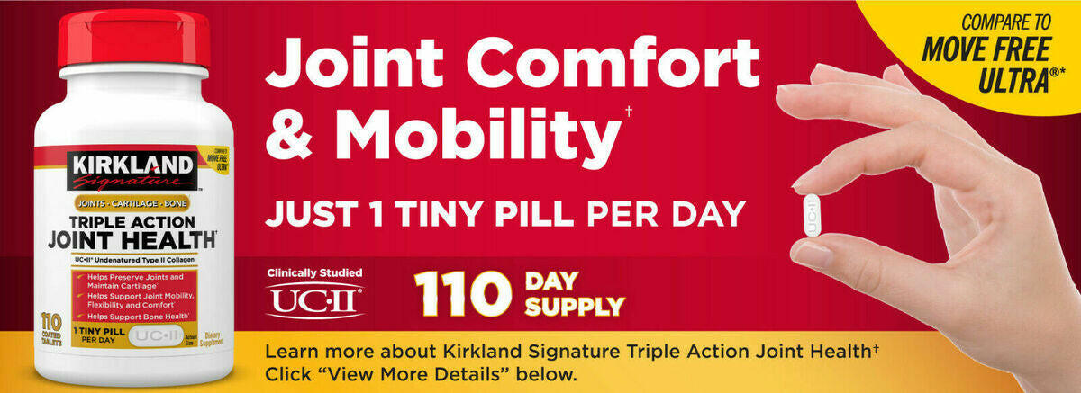 Kirkland Signature - 三重骨骼和關節健康 (膠原蛋白+透明質酸) 110粒.