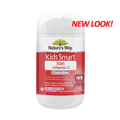 澳洲 Natures Way 佳思敏  Kids Smart 兒童鐵+維他命C 咀嚼片 50粒.