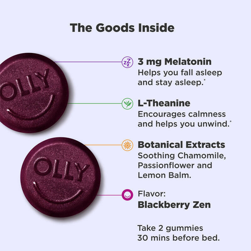 【萬寧版】OLLY Sleep Gummy 安神助眠營養補充軟糖 50粒.