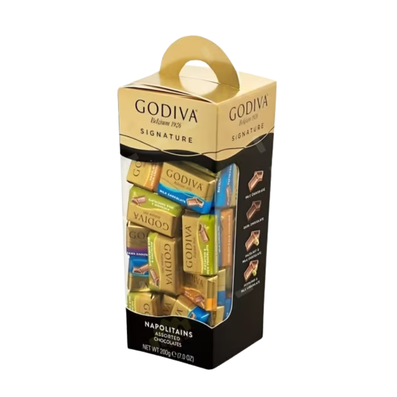 【比利時皇室御用】GODIVA Napolitans 朱古力塊禮盒|16片精選風味|黑/牛奶/白朱古力|200g 奢華送禮首選