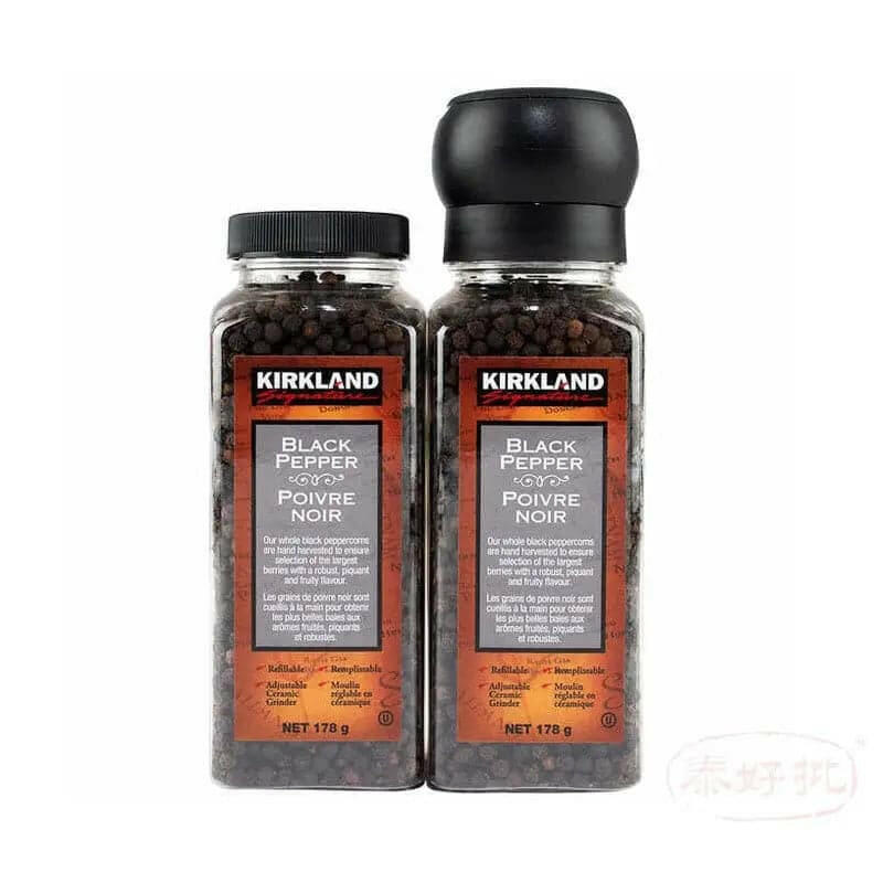 Kirkland Signature 黑胡椒與研磨機 Black Pepper with Grinder and Refill, 357g.