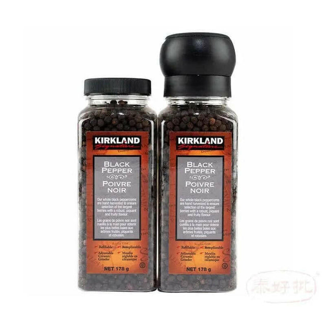 Kirkland Signature 黑胡椒與研磨機 Black Pepper with Grinder and Refill, 357g.