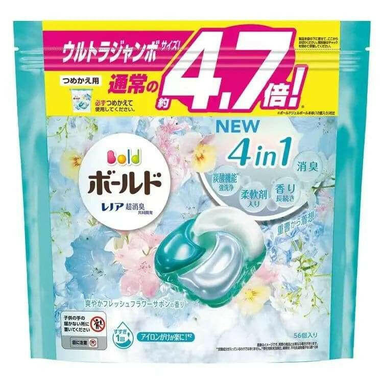 P&G洗衣膠囊高效潔淨三合一洗衣球,輕鬆去污,淡雅花香清淨花香洗衣必備