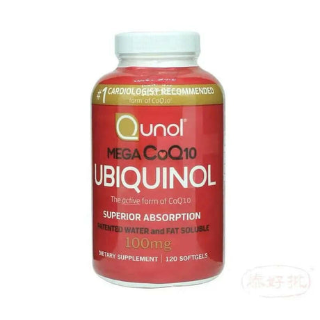 美國Qunol Mega 還原型輔酶Q10 100亳克 120粒軟膠囊.