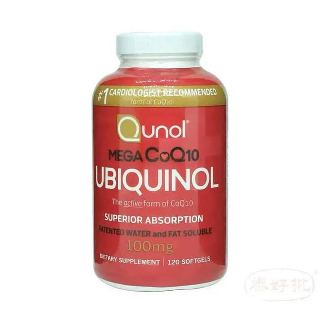 美國Qunol Mega 還原型輔酶Q10 100亳克 120粒軟膠囊.