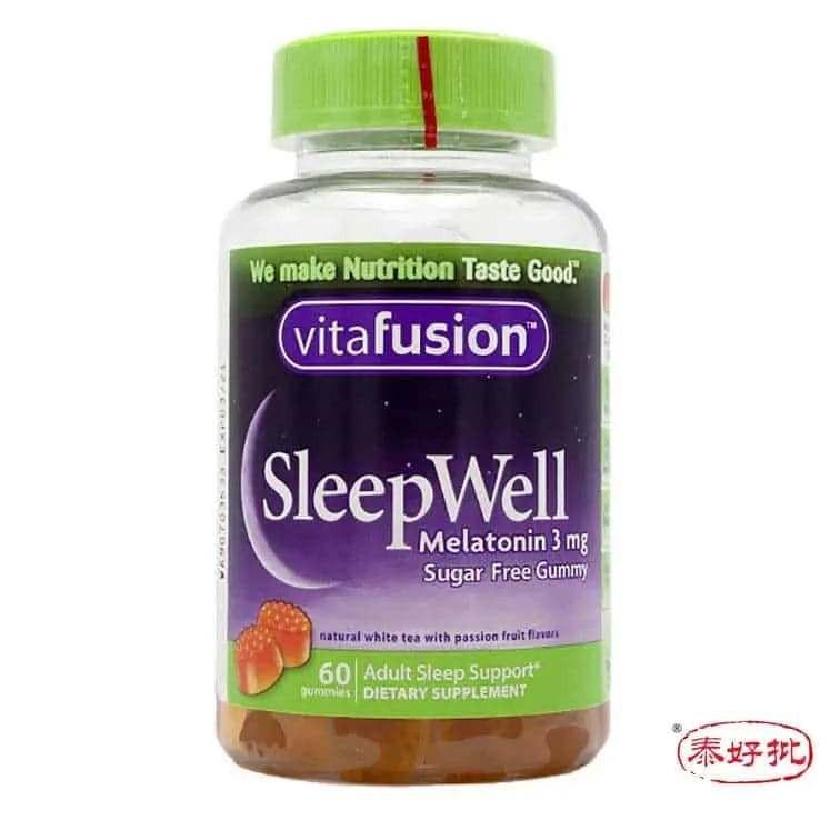 美國Vitafusion Sleep Well-褪黑素改善失眠睡眠小熊軟糖 3mg 60粒瓶.