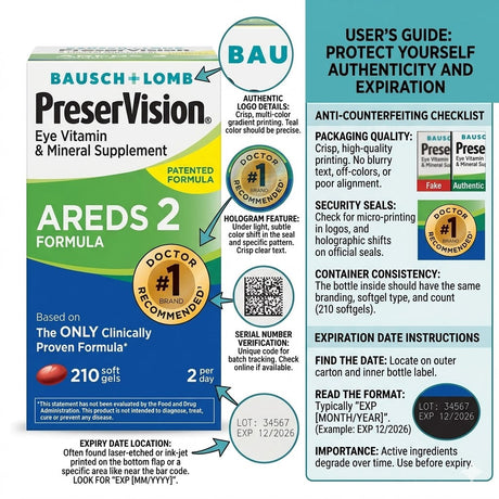美國博士倫 PreserVision AREDS 2 護眼維生素真假分辨全攻略！成分拆解與 FAQ 懶人包