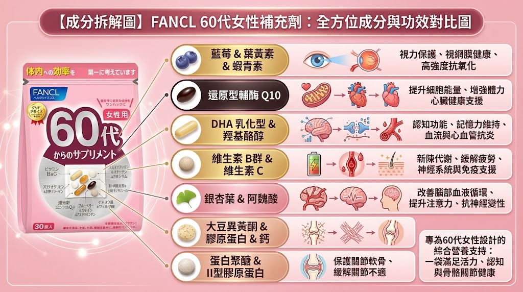 FANCL 60代綜合營養包：男女版差異全解析，選對才能補到位