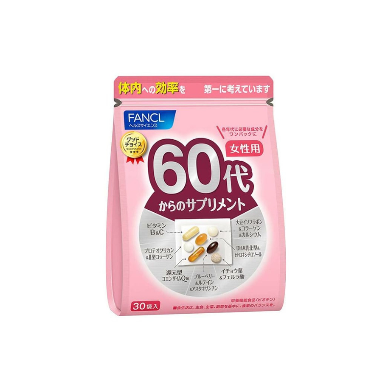 FANCL-芳珂 女士60代 綜合營養維他命補充丸 (30小包, 15-30日分)【平行進口產品】.