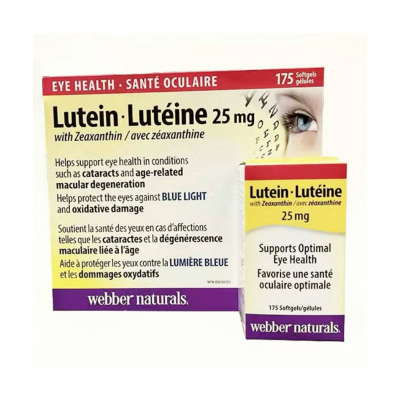 Webber Naturals-特強護眼葉黃素Lutein 精華 (25 毫克) 175 粒軟膠囊.