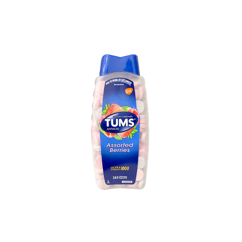 ［加拿大版］ TUMS 抗酸咀嚼鈣片(混合什錦漿果) 1000毫克  265粒