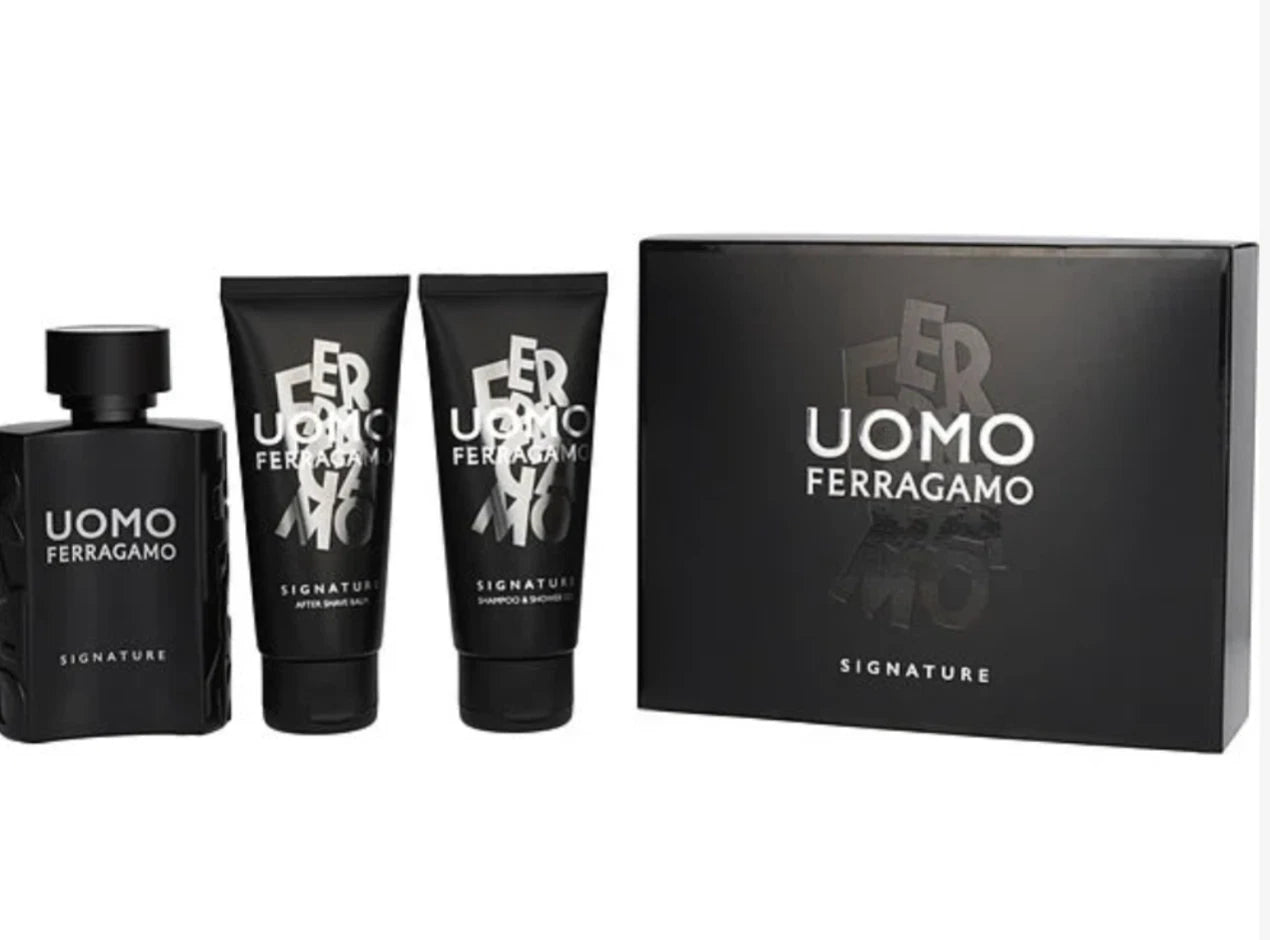 Salvatore Ferragamo Uomo Signature Eau De Parfum Gift Set 菲拉格慕峰度男士淡香精套裝(EDP 100ml+沐浴露100ml+鬚後乳100ml)