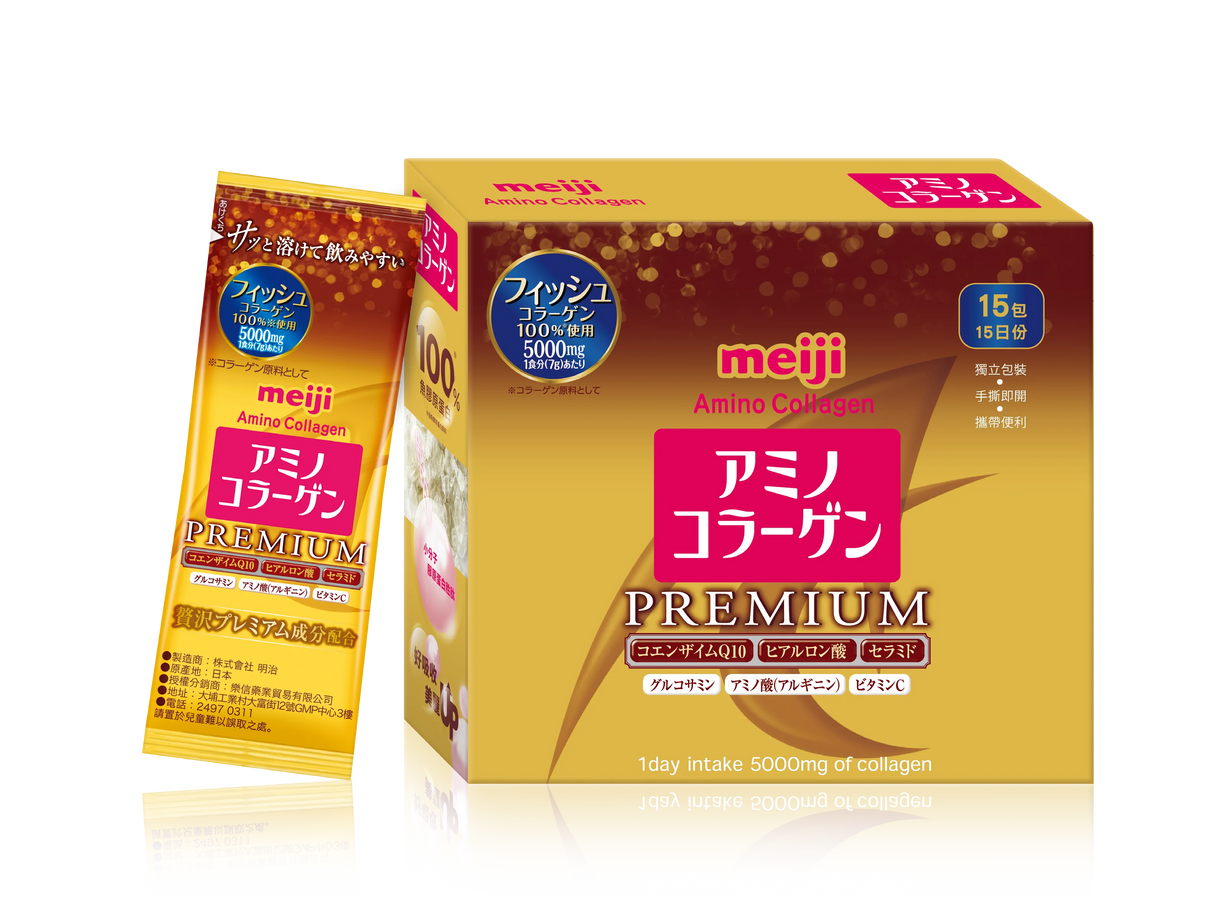[New]Meiji 明治金裝氨基膠原粉(15日份)｜Meiji Amino Collagen Premium Powder(15 days)｜日本專利・雙效美肌・高純度水解