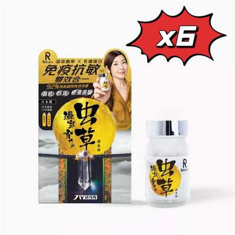 Return on investment with 60 capsules of greenhouse-grown Cordyceps sinensis | Patented Cordyceps CS-4 | Liver and kidney protection, energy boost, and immunity enhancement | Direct from official Hong Kong store by Thai Ho Pi.