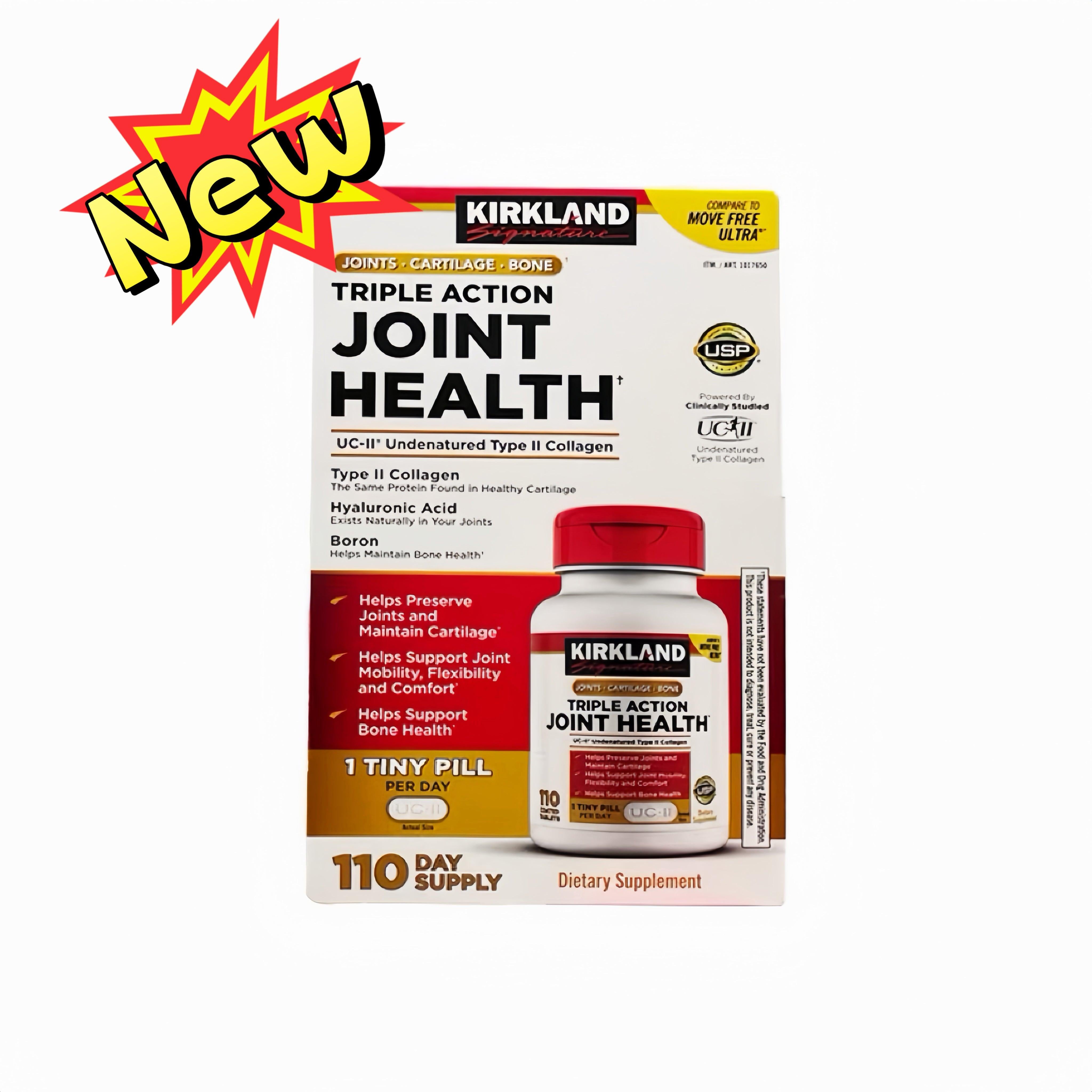 Kirkland Signature - Triple Bone & Joint Health (Collagen + Hyaluronic Acid) 110 Tablets 