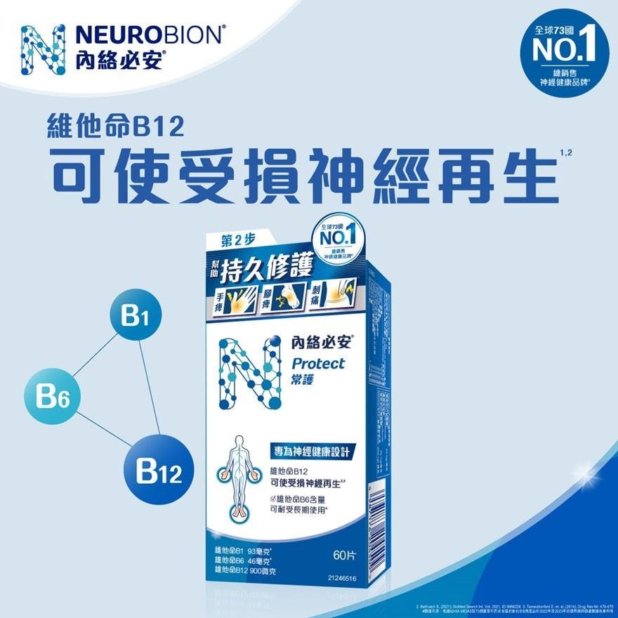 Neurobion內絡必安維他命B1+B6+B12 60粒｜德國科研｜神經修復・代謝提升・疲勞緩解.