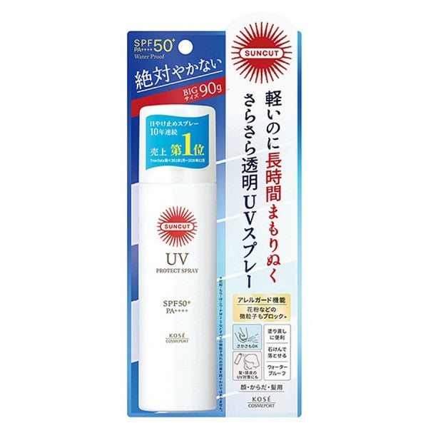 Kose Cosmeport powerful sunscreen transparent spray 90g (white bottle: quick-drying, skin-friendly and transparent)