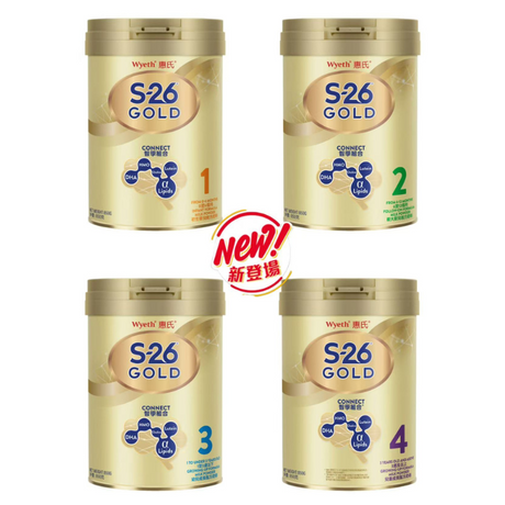 Wyeth惠氏S-26嬰兒初生奶粉，DHA智護配方接近母乳，易消化營養全面呵護寶寶成長