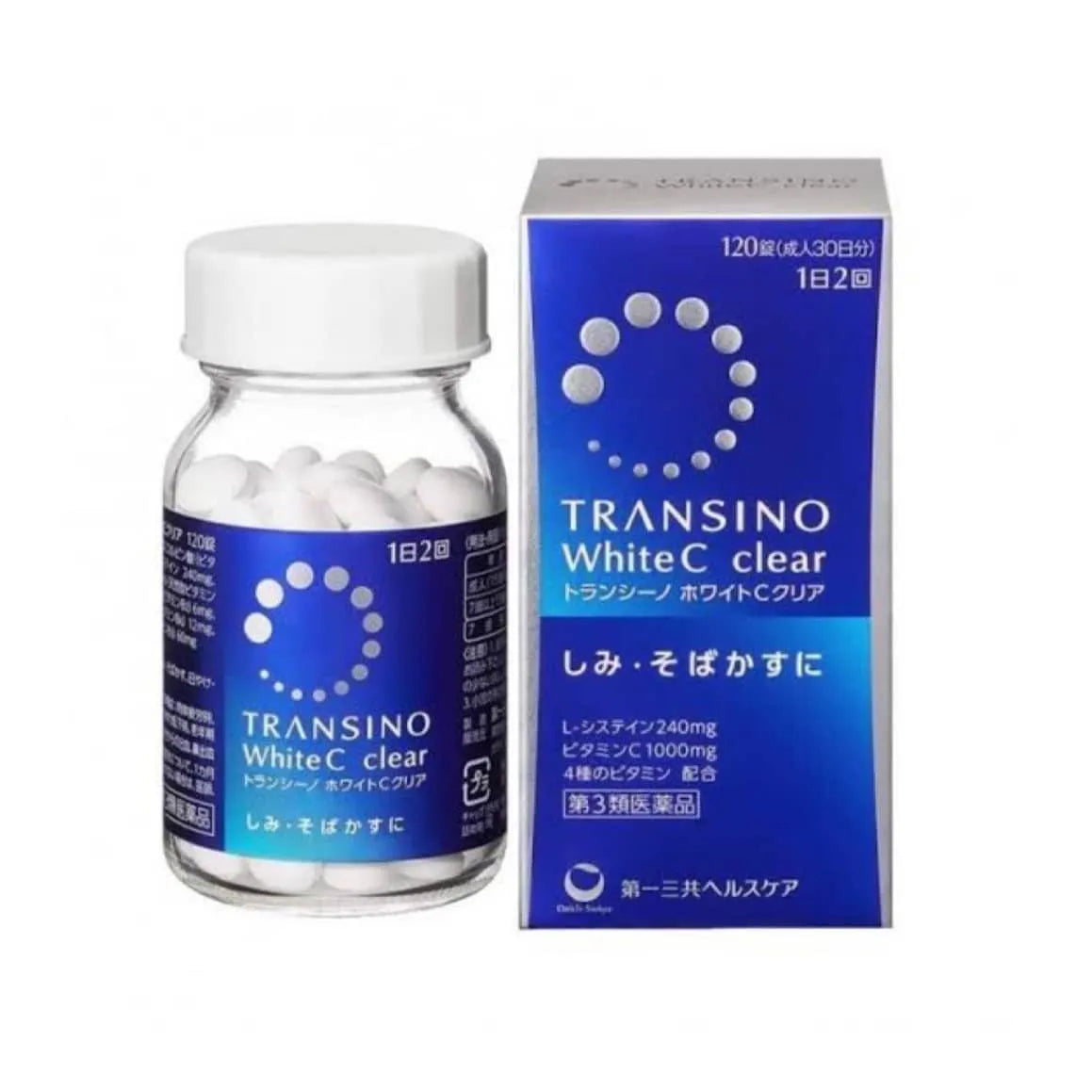 TRANSINO - Daiichi Sankyo White C Clear Whitening Pills (120 capsules for 30 days)