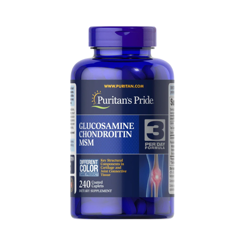 Puritans Pride-Triple Strength Glucosamine Chondroitin with MSM Caplets, 180 Count 