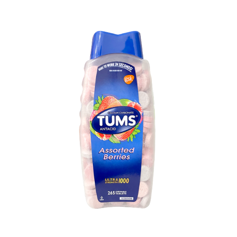 ［加拿大版］ TUMS 抗酸咀嚼鈣片(混合什錦漿果) 1000毫克  265粒