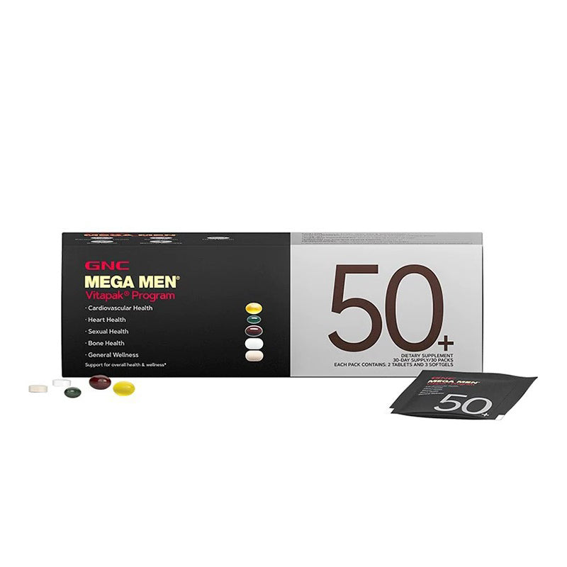 GNC Vitapak Men's 50+ Daily Nutrition 30 Packets Elderly Fish Oil Coenzyme Saw Palmetto Protects Heart and Brain