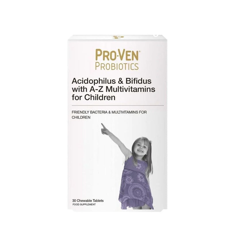 British PROVEN Children's Probiotics &amp; AZ Multivitamin Nutritional Supplement 4-16 years old (30 chewable tablets)