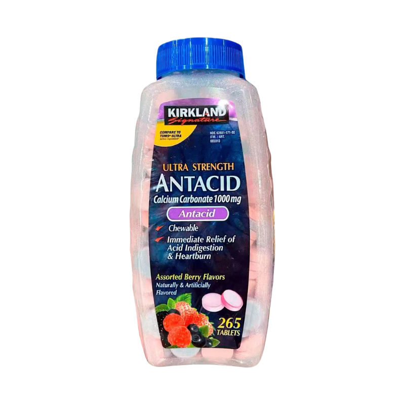 Kirkland Ultra Strength Antacid, Calcium Carbonate Supplement 特強抗酸劑(中和胃酸)咀嚼片 鈣質補充劑 1000mg 265片