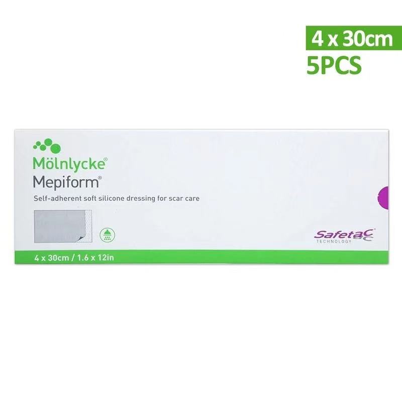Mepiform 美皮護[4 x 30cm，5片裝，消毒版]  Mölnlycke Mepiform 醫療級軟矽膠疤痕護理貼 自黏軟矽膠敷料 [芬蘭製造] 除疤貼/祛疤貼/疤痕貼.