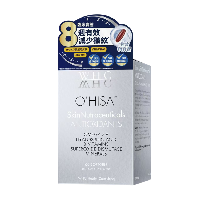 WHC O'HISA 灰姑娘 維他命B雜 60粒 口服透明質酸 蝦青素 抗衰老 護膚護髮