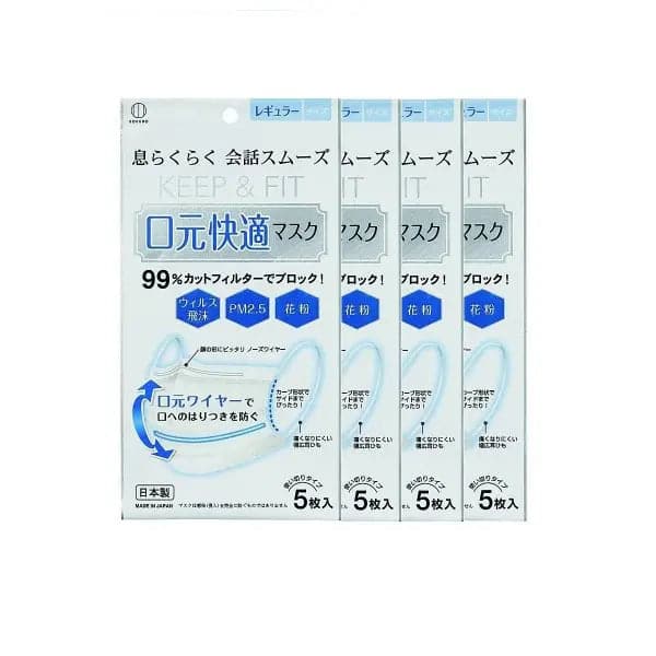 ［日版小林製藥］小久保 防菌99%咀部舒適三層口罩5個裝（10包起出） 泰好批—網絡批發直銷