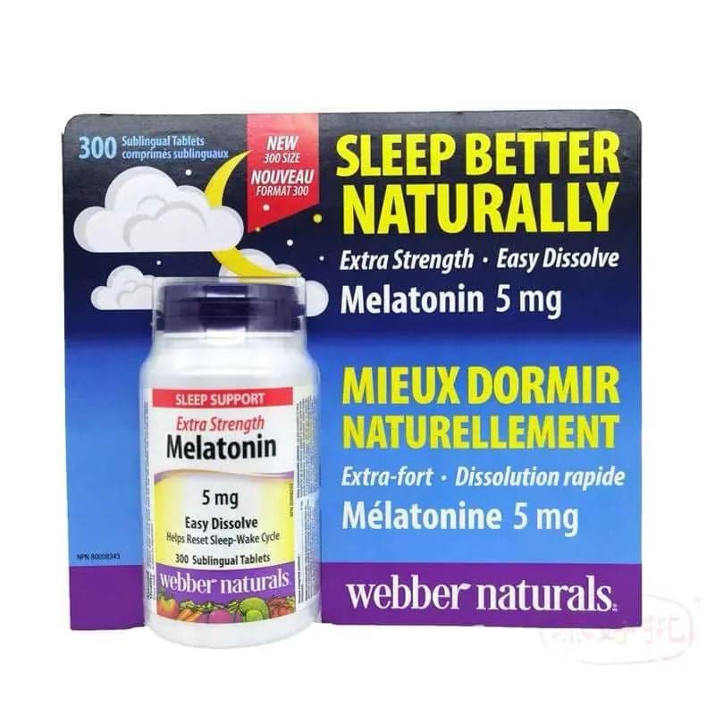 [加拿大版］Webber Naturals 特強甜睡 褪黑激素 (5 毫克) 300 粒.
