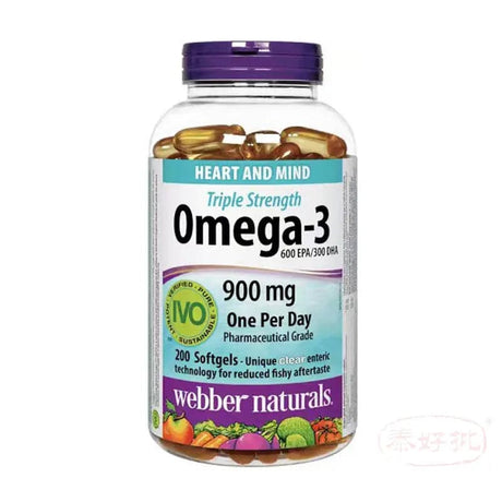 webber 三倍強度 Omega-3（900 毫克 EPA/DHA）200 粒軟膠囊 webber